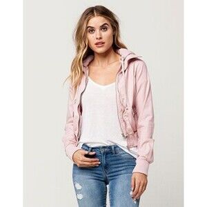 Free People Vintage Hoodie Boho Utility Zip Up Hoodie Cargo Hoodie Pink Sz S